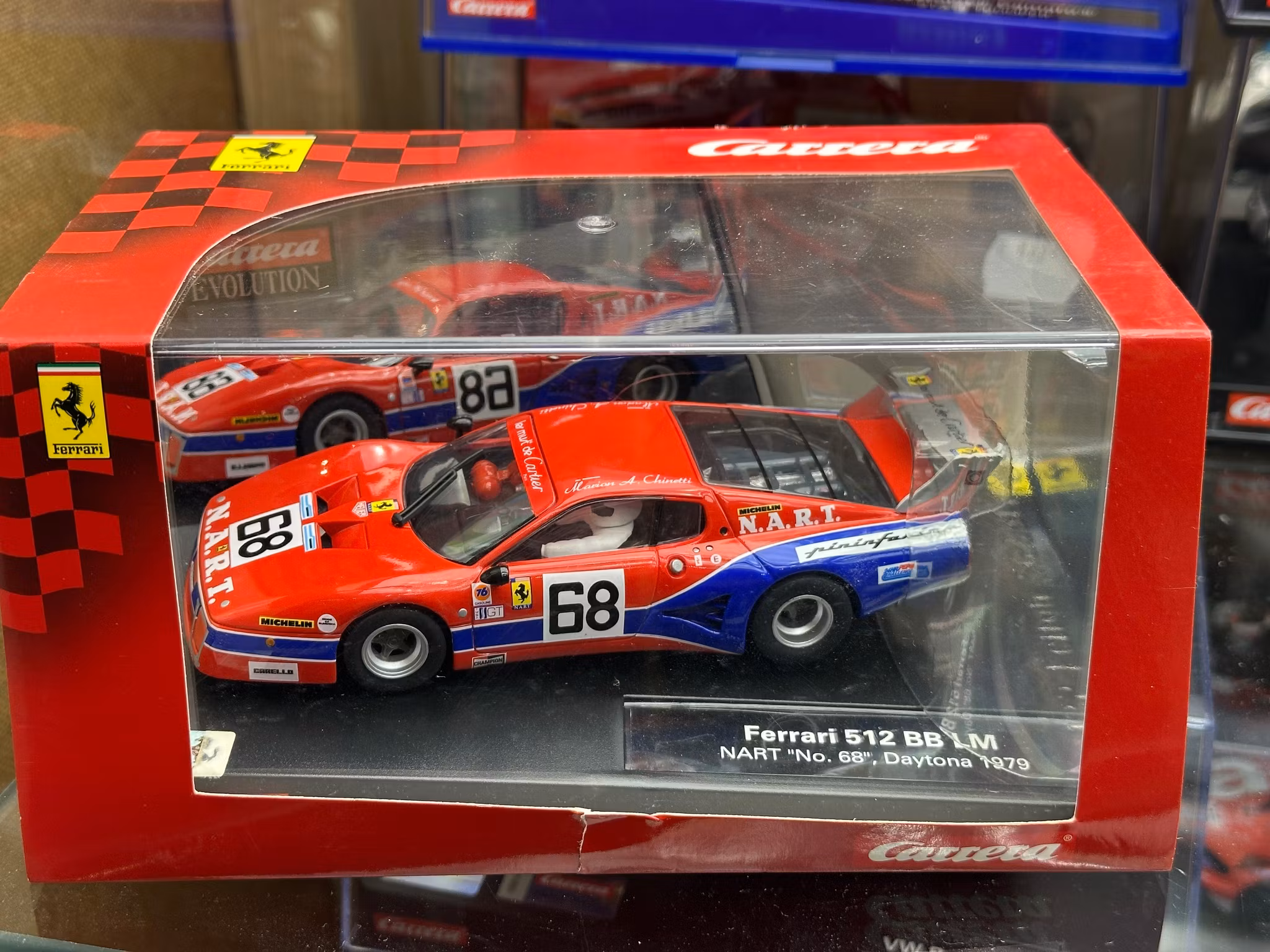 Scale 1/32 Analogue slotcar Carrera: Ferrari 512 BB LM #68 Daytona 79'