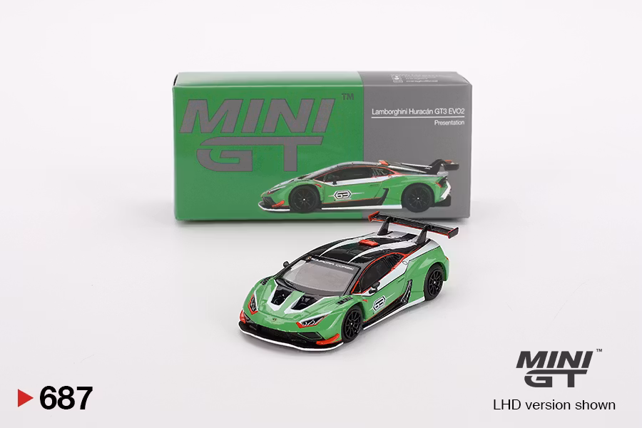 Skala 1/64 -  Lamborghini Huracán GT3 EVO Presentation fr MINI GT (687)