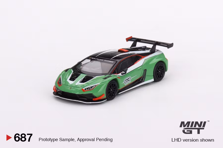 Skala 1/64 -  Lamborghini Huracán GT3 EVO Presentation fr MINI GT (687)