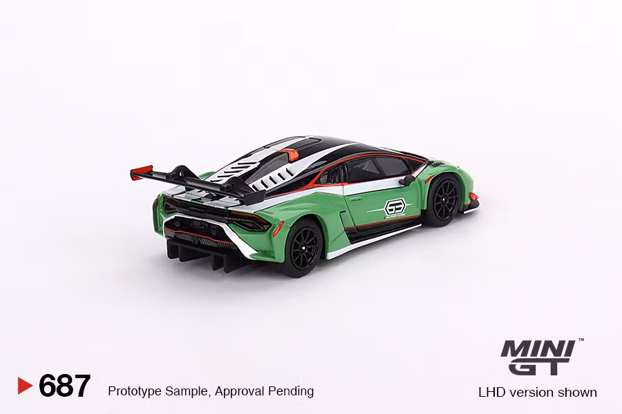 Skala 1/64 -  Lamborghini Huracán GT3 EVO Presentation fr MINI GT (687)