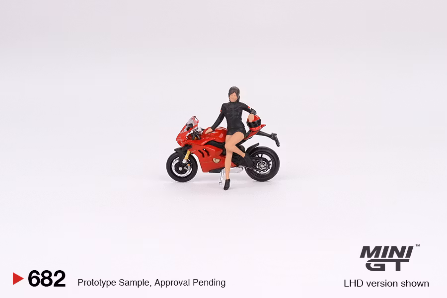 Skala 1/64 - Ducati Panigale V4 S w/ Ducati Girl fr MINI GT (682)