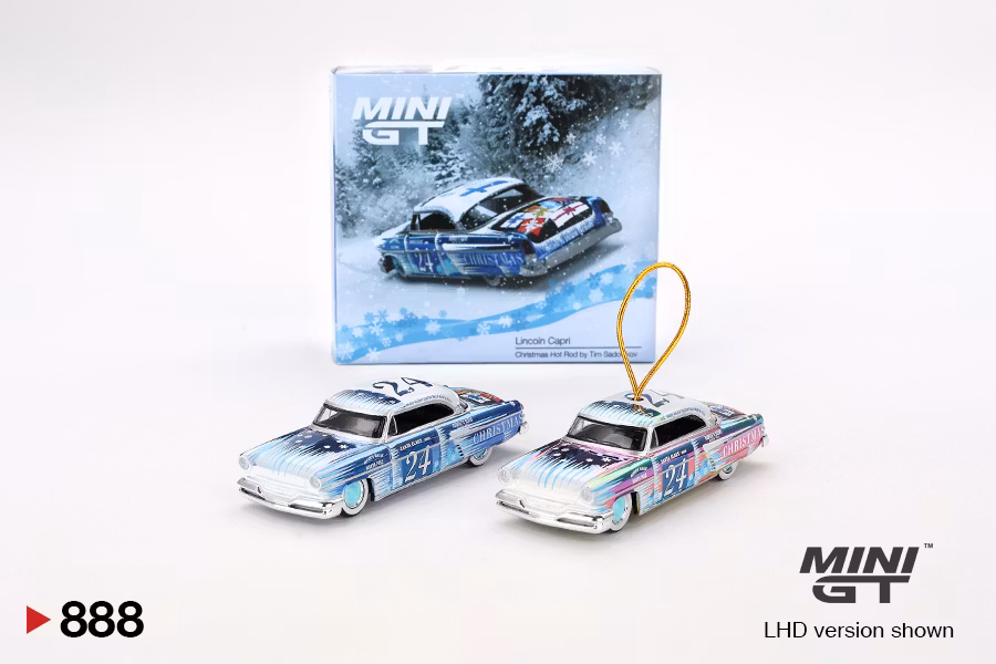 Skala 1/64 Lincoln Capri Christmas Hot Rod by Tim Sadchikov 2024 Christmas Edition fr MINI GT (888)
