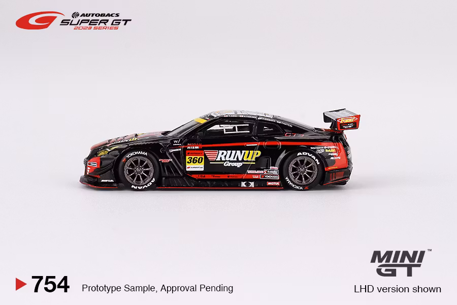 Skala 1/64 Nissan GT-R NISMO GT3 #360 "RUNUP RIVAUX GT-R" TOMEI SPORTS 2023 SUPER GT SERIES fr MINI GT (754)