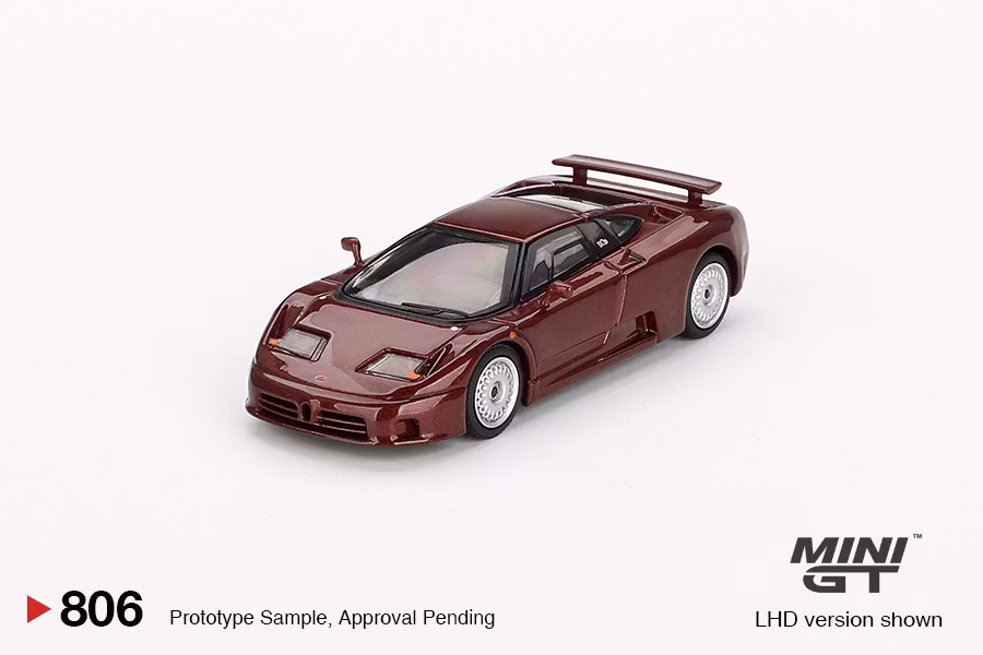 Skala 1/64 Bugatti EB110 GT Dark Red Metallic fr MINI GT (806)