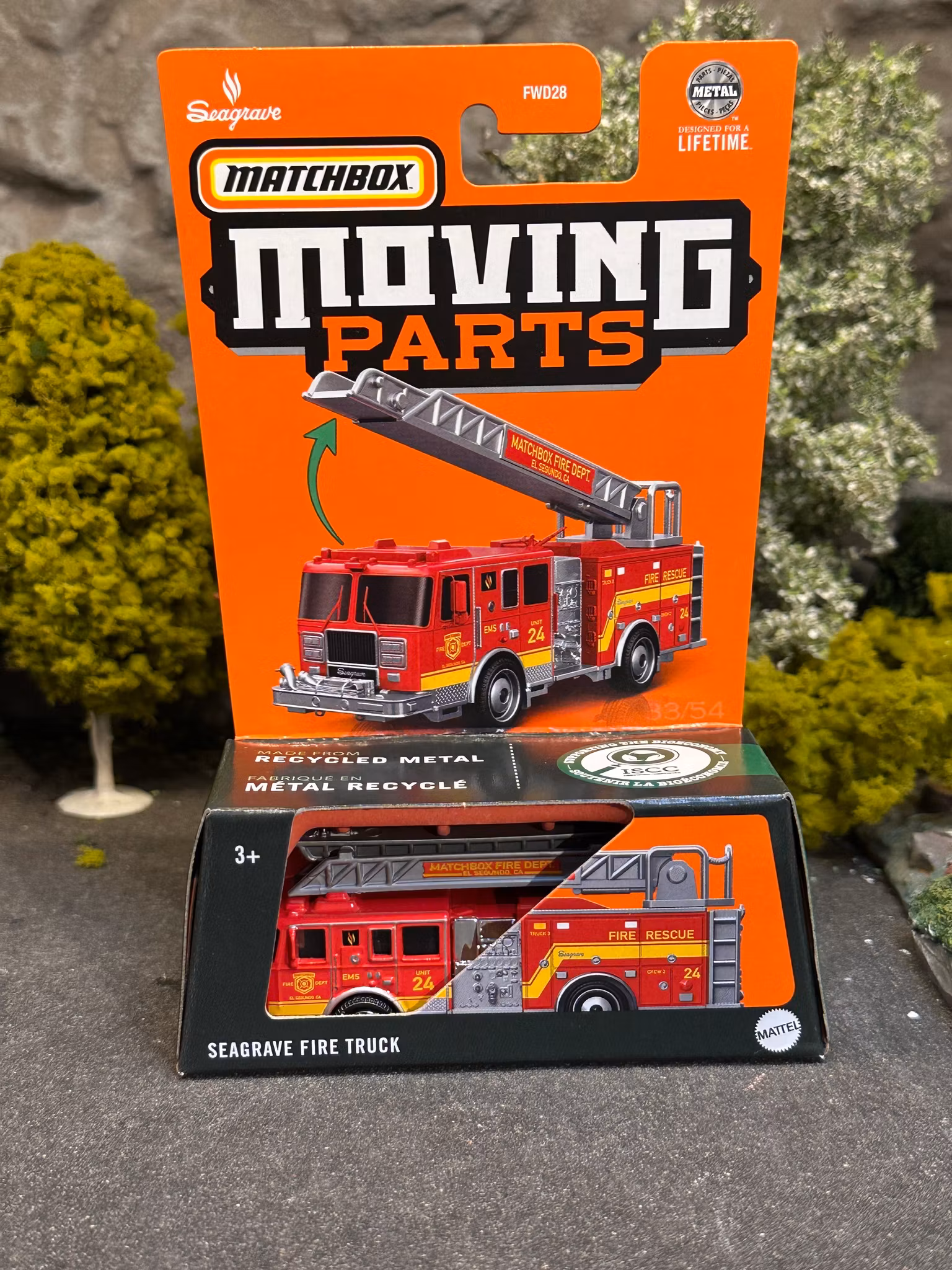 Skala 1/64 Matchbox "Moving Parts" - Seagrave Fire Truck (ca skala 1/87)