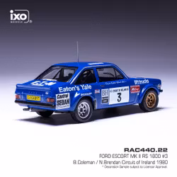 Skala 1/43 - Ford Escort MK II RS 1800 #3 Curcuit of Ireland 1980 fr IXO Models (RAC440.22)