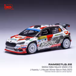 Skala 1/43 - Skoda Fabia Rally2 Winner Barum Rally 2023 fr IXO Models (RAM907LQ.22)