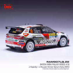 Skala 1/43 - Skoda Fabia Rally2 Winner Barum Rally 2023 fr IXO Models (RAM907LQ.22)