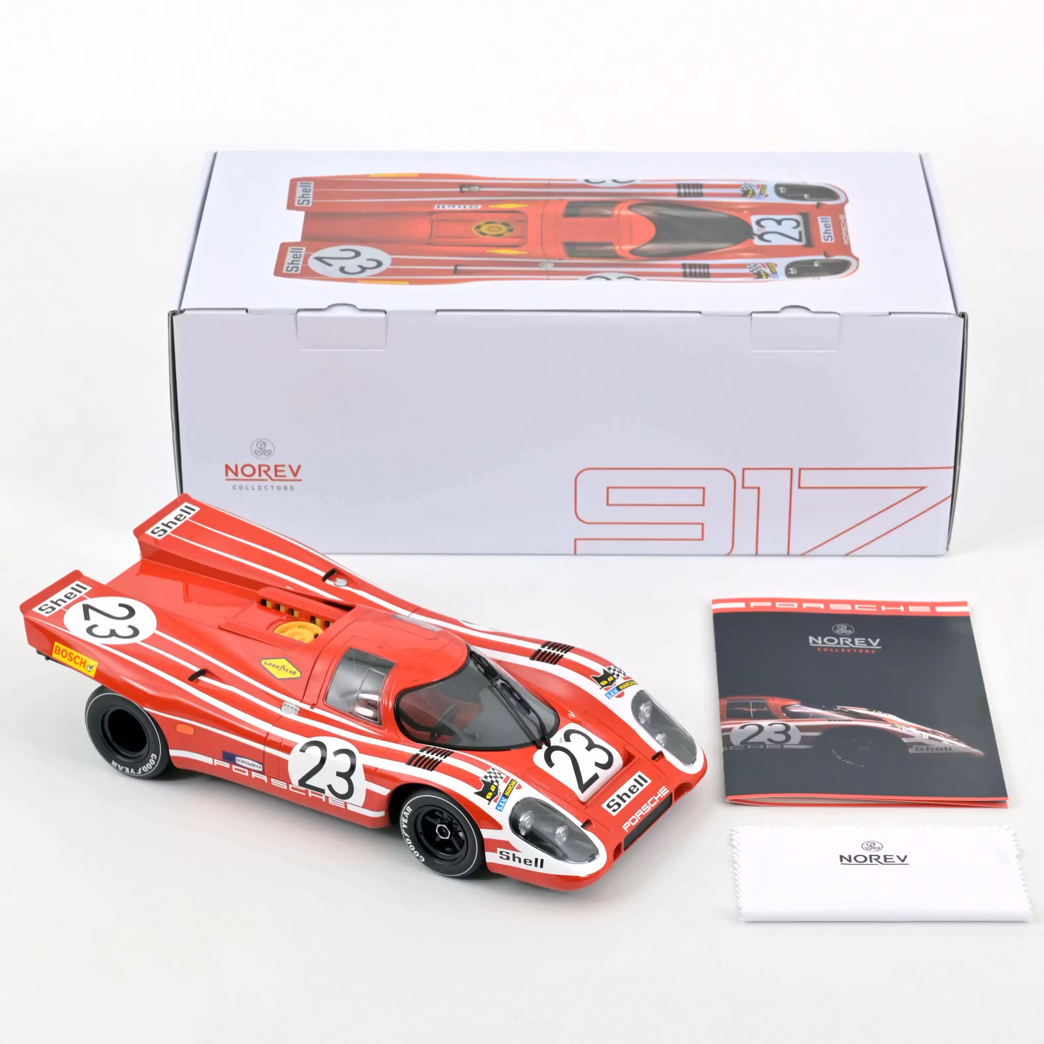 Skala 1/12 Porsche 917K 24H France 1970 Attwood/Herrmann Winner (R23)fr Norev