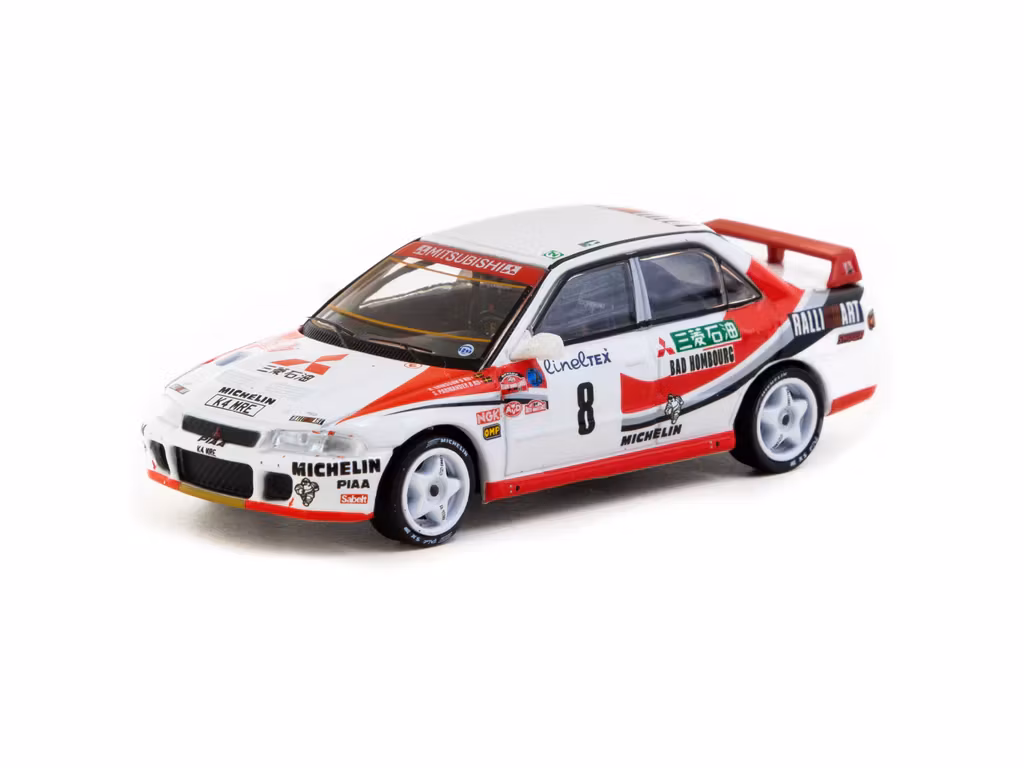 Skala 1/64 Mitsubishi Lancer Evolution Rallye Monte-Carlo 1993 #8 fr Tarmac Works
