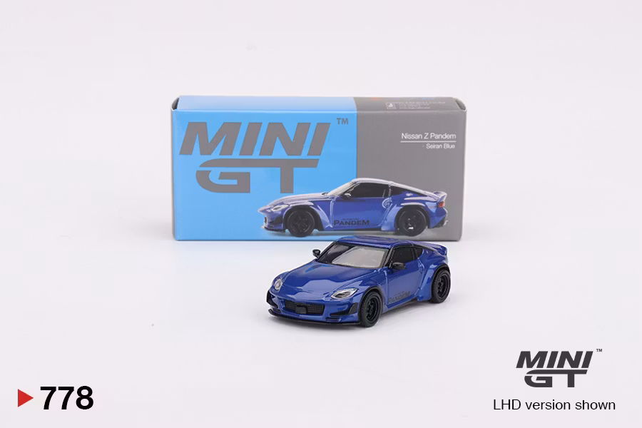 Skala 1/64 - Nissan Z Pandem Seiran Blue fr MINI GT (778)