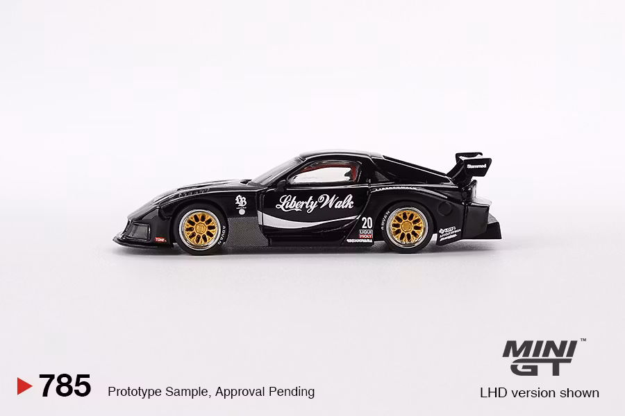 Skala 1/64 MAZDA RX-7 LB-Super Silhouette Liberty Walk Black fr MINI GT (785)