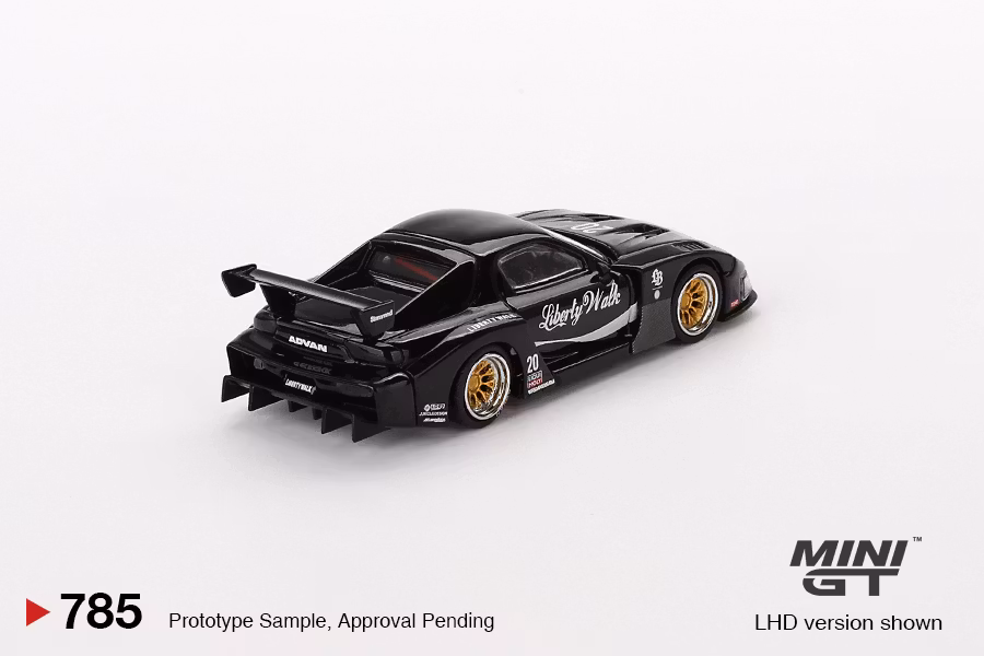 Skala 1/64 MAZDA RX-7 LB-Super Silhouette Liberty Walk Black fr MINI GT (785)