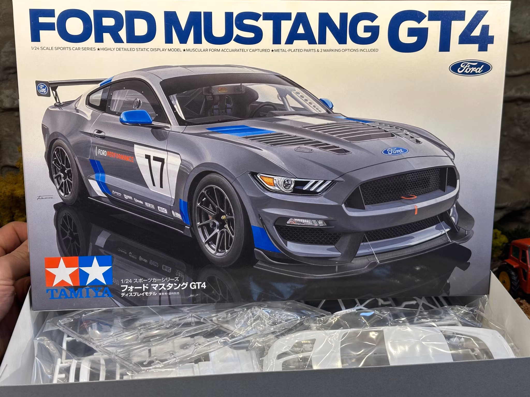Skala 1/24 Ford Mustang GT4, Plastic building kit fr Tamiya