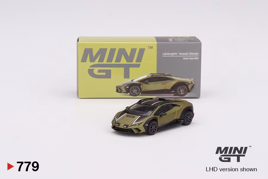 Skala 1/64 Lamborghini Huracán Sterrato Verde Gea Matt fr MINI GT (779)
