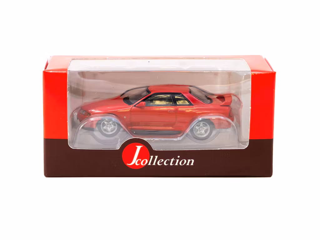 Skala 1/64 Nissan Skyline GT-R (BNR32) Red fr TARMAC works - J Collection
