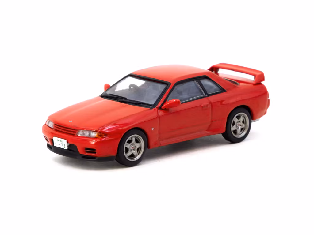 Skala 1/64 Nissan Skyline GT-R (BNR32) Red fr TARMAC works - J Collection