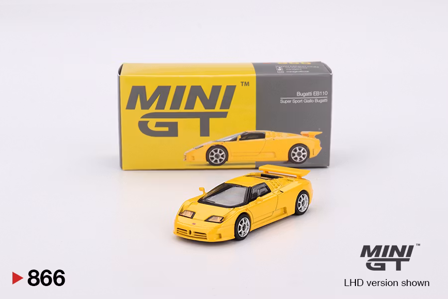 Skala 1/64 Bugatti EB110 Super Sport Giallo Bugatti fr MINI GT (866)