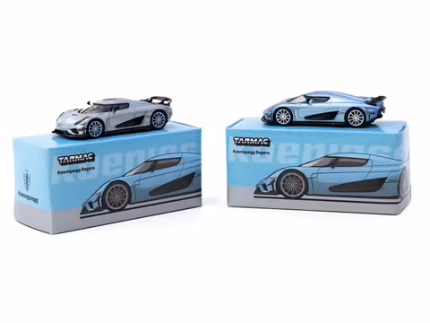 Skala 1/64 Koenigsegg Regera Light Blue Metallic fr TARMAC WORKS