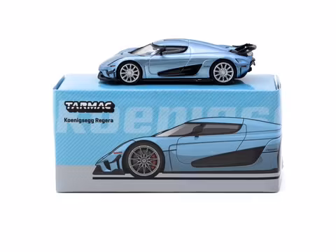 Skala 1/64 Koenigsegg Regera Light Blue Metallic fr TARMAC WORKS