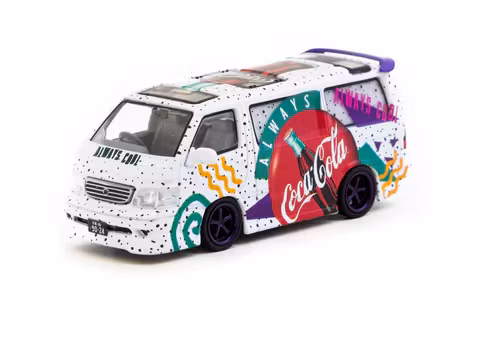 Skala 1/64 Toyota Hiace Wagon Custom Coca-Cola Delivery Van fr TARMAC works - Road 64