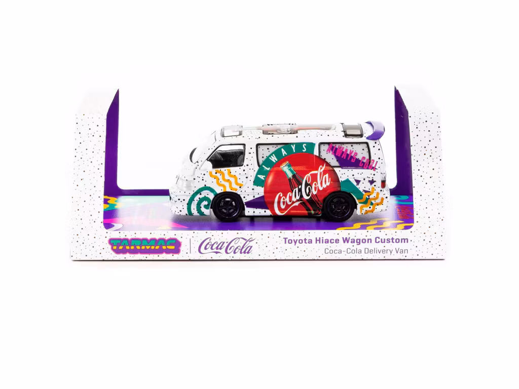 Skala 1/64 Toyota Hiace Wagon Custom Coca-Cola Delivery Van fr TARMAC works - Road 64
