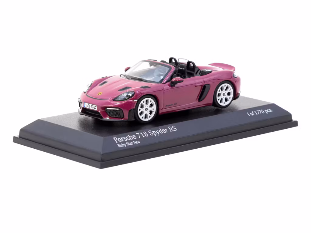 Skala 1/64 Porsche 718 Spyder RS Ruby Star Neo fr TARMAC & Minichamps