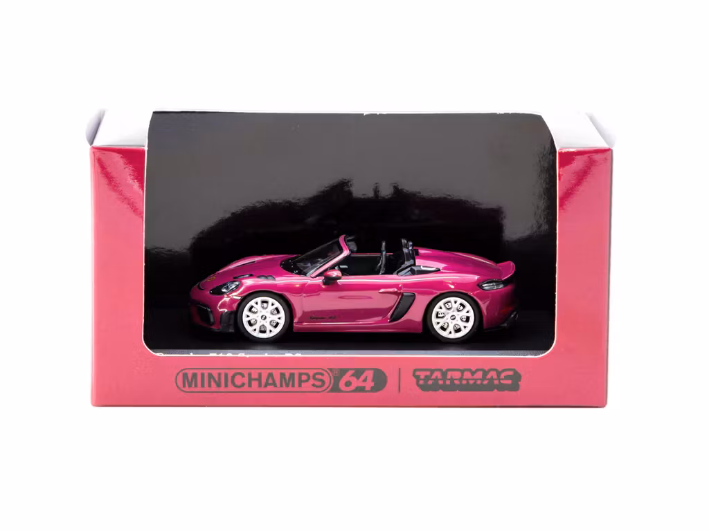 Skala 1/64 Porsche 718 Spyder RS Ruby Star Neo fr TARMAC & Minichamps