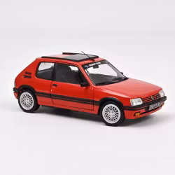 Skala 1/18 Peugeot 205 GTi 1.9 PTS deco 1991 Vallelunga Red fr Norev