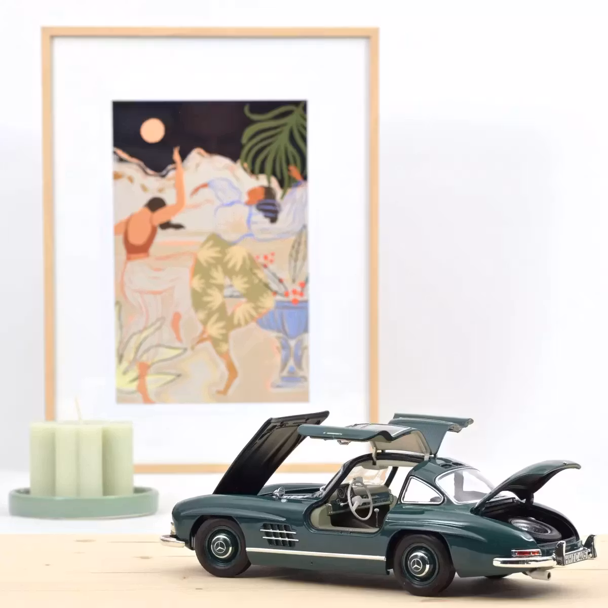 Skala 1/18 Mercedes-Benz 300 SL 1954 Green fr Norev