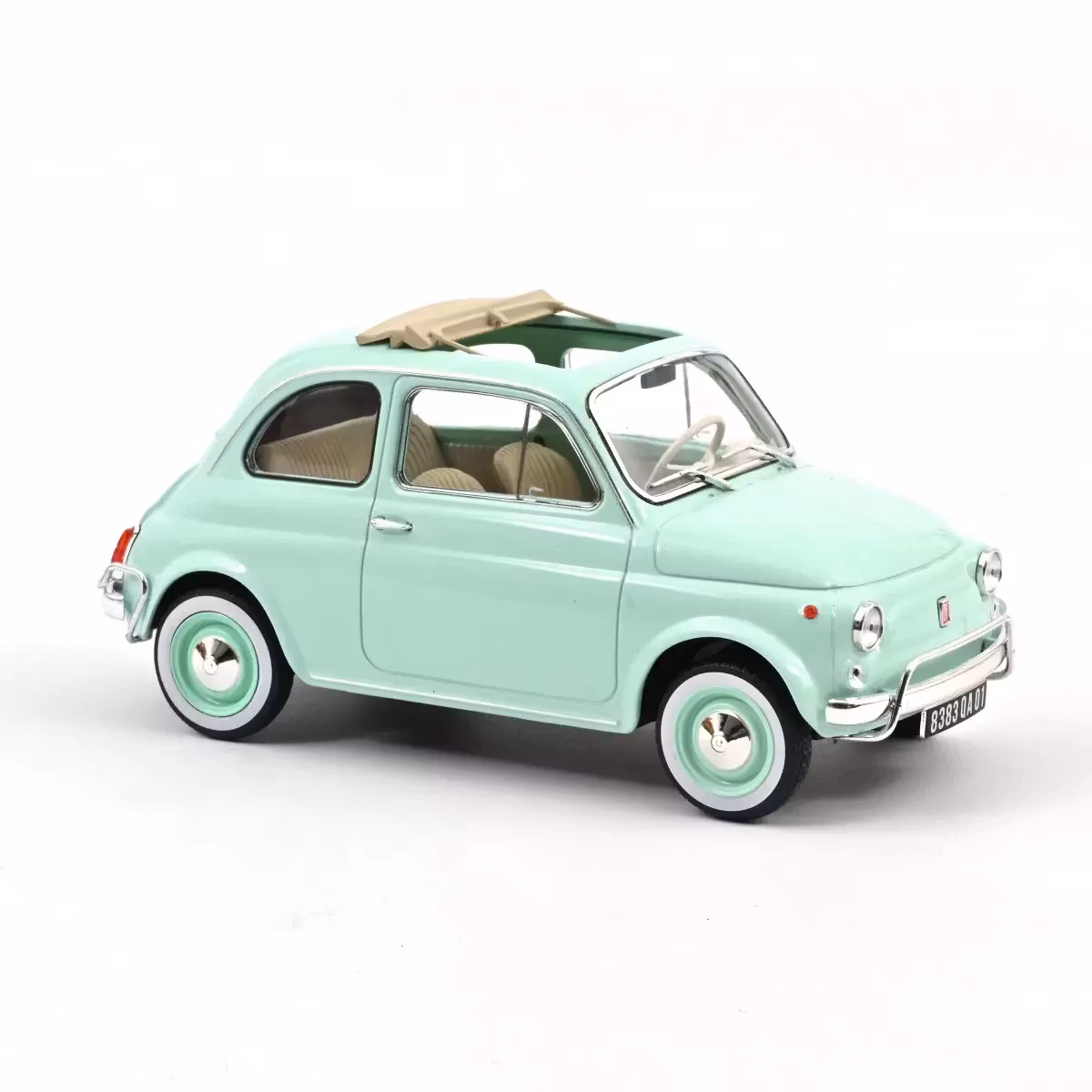 Skala 1/18 Fiat 500 L 1968 Pastel Blue Special birth pack fr Norev