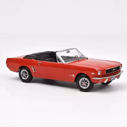Skala 1/18 Ford Mustang Convertible 1966, Signal Flare Red fr Norev
