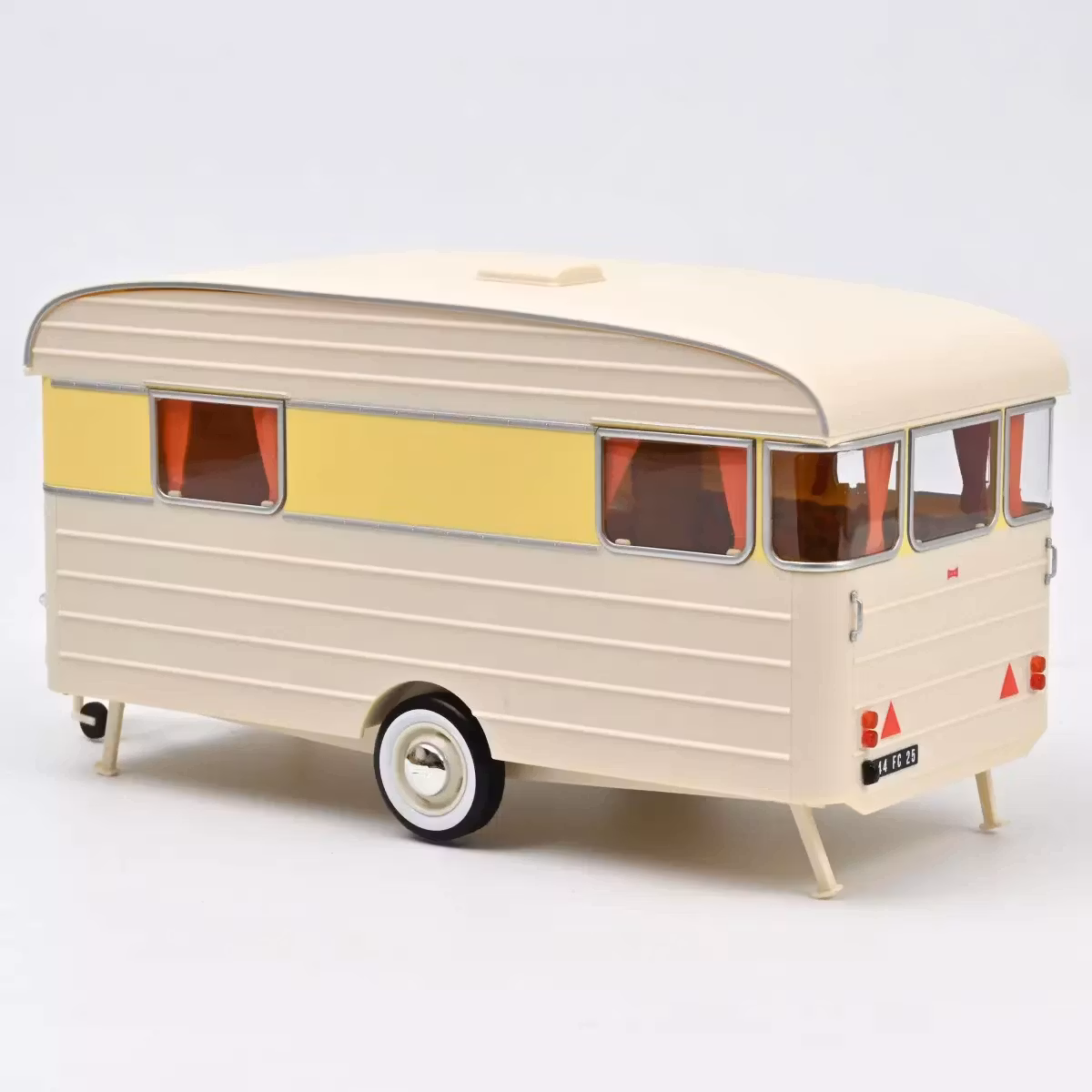 Skala 1/18 Citroën DS 19 1960 Jonquille Yellow + Caravan Digue Panoramic fr Norev