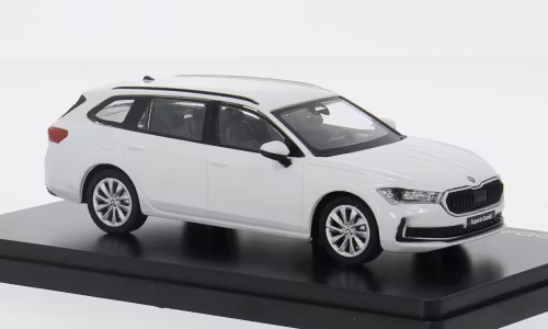 Skala 1/43 Škoda Superb IV Combi 2023', Bila purity, fr Abrex