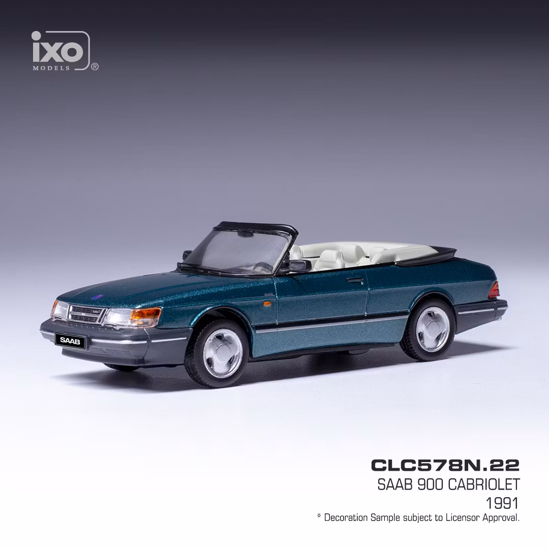 Skala 1/43 Saab 900 Cabriolet 1991, green fr IXO Models