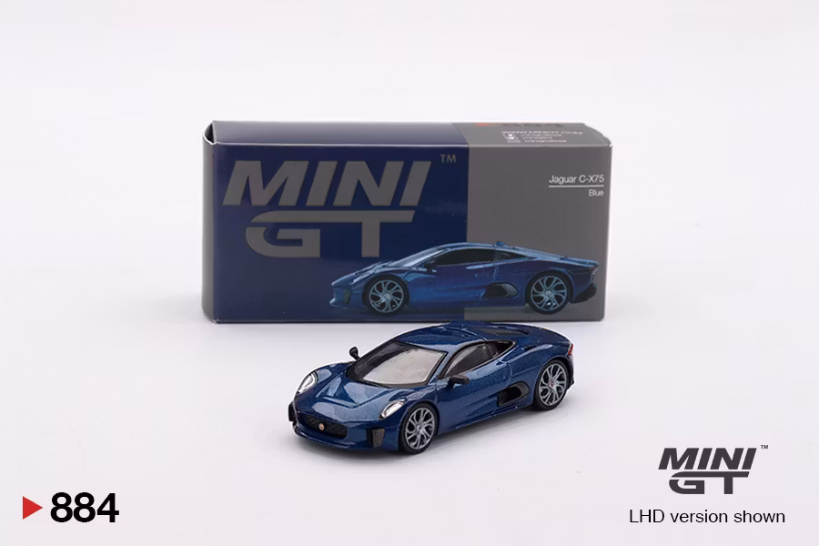 Skala 1/64 Jaguar C-X75 Blue fr MINI GT (GT884)