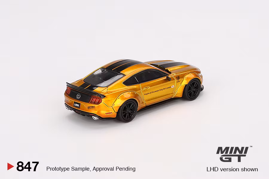 Skala 1/64 LB-WORKS FORD MUSTANG LB Gold fr MINI GT (GT847)