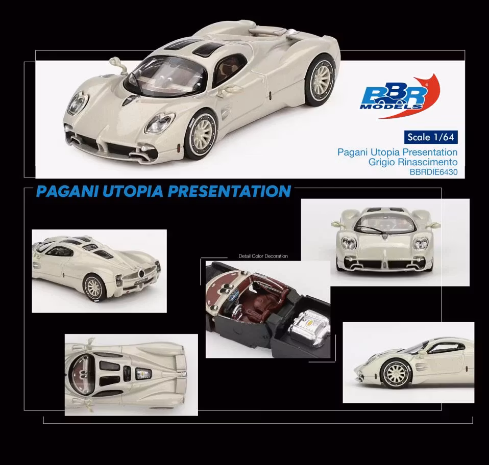 Skala 1/64 Pagani Utopia Presentation Grigio Rinascimento fr BBR Models