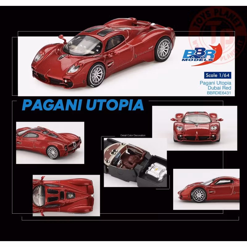 Skala 1/64 Pagani Utopia Dubai Red 2023 fr BBR Models (BBRDIE6431)