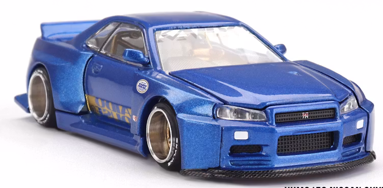 Skala 1/64 Nissan Skyline GT-R (R34) Kaido Works (V2 Aero) SHINJUKU V2 fr Mini GT (KHMG158)