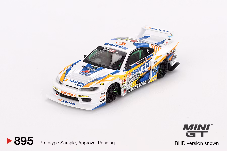 Skala 1/64 Nissan LB-Super Silhouette S15 SILVIA #555 2023 Formula Drift Japan fr MINI GT (895)