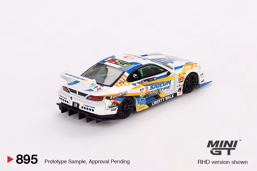 Skala 1/64 Nissan LB-Super Silhouette S15 SILVIA #555 2023 Formula Drift Japan fr MINI GT (895)