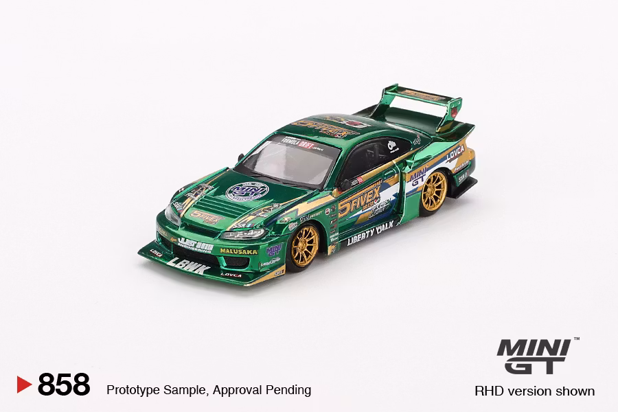 Skala 1/64 Nissan LB-Super Silhouette S15 SILVIA LBWK 2024 Fausto Racing fr MINI GT (858)