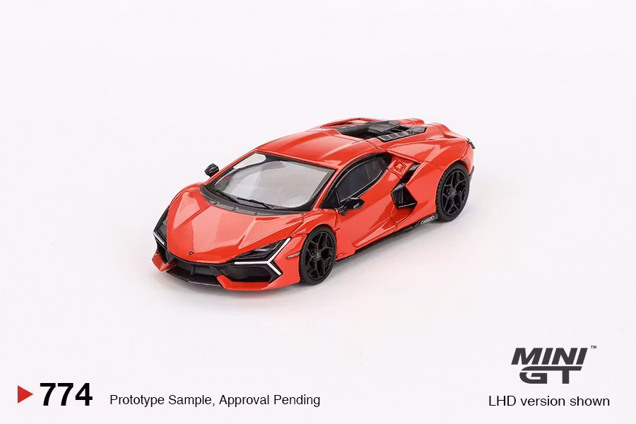 Skala 1/64 Lamborghini Revuelto Arancio Dac Lucido fr MINI GT (GT774)