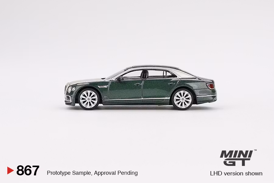Skala 1/64 Bentley Flying Spur White Sand Verdant fr MINI GT (867)