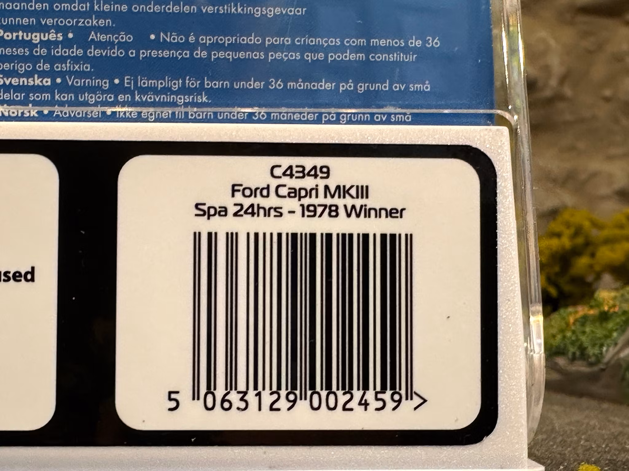 Skala 1/32 Analogue Scalextric Slot Car: Ford Capri MKIIII - Spa 24hrs winner 1978