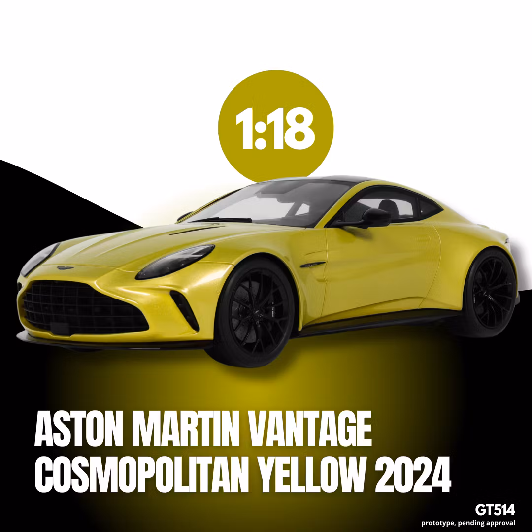 Skala 1/18 Aston Martin Vantage, Cosmopolitan Yellow 2024 fr GT Spirit (GT514)