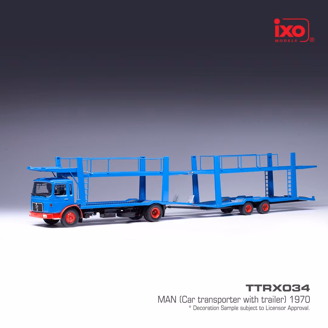 Skala 1/43 MAN Car Transporter with Trailer 1970, fr IXO models IXOTTRX034