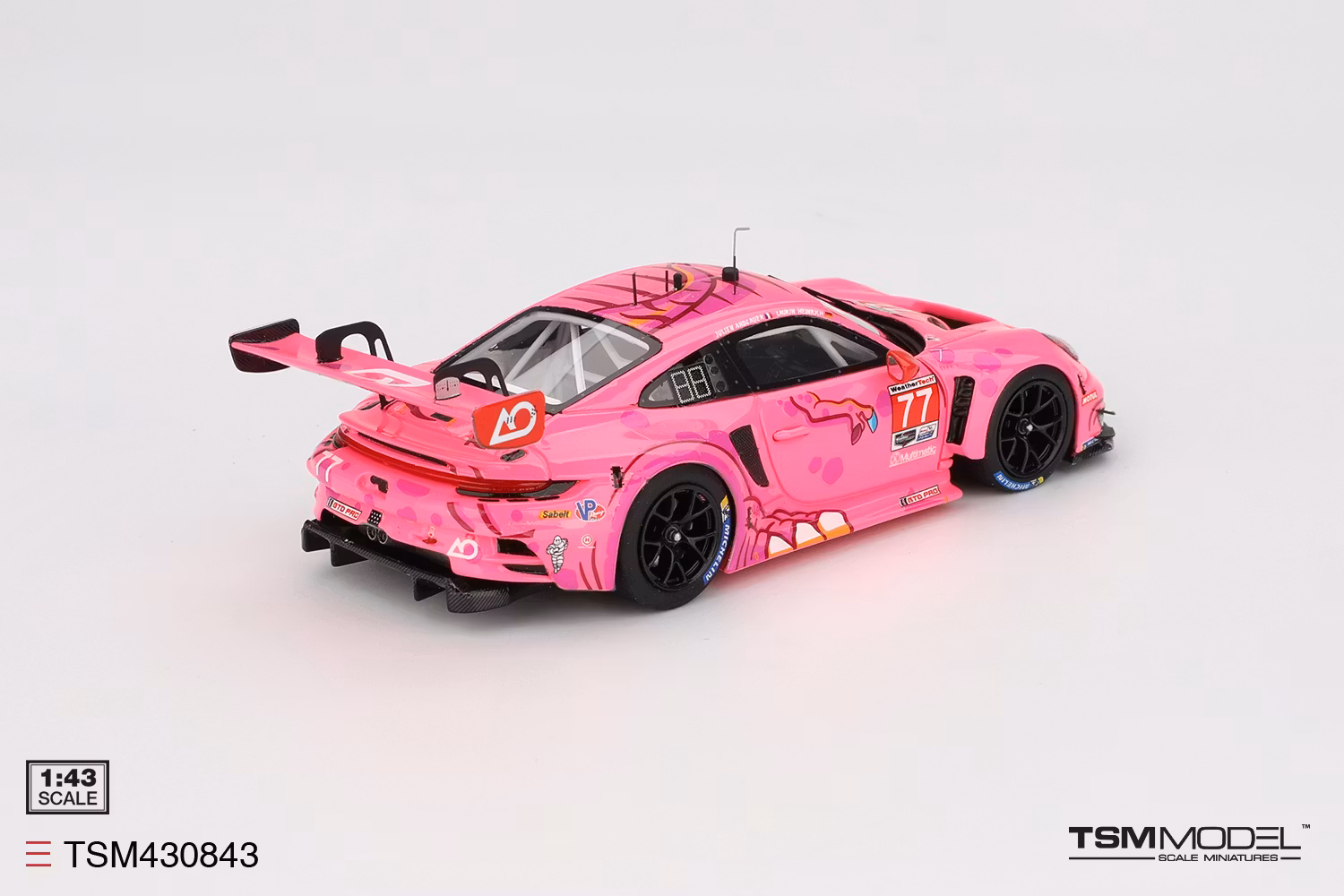 Skala 1/43 Porsche 911 GT3 R #77 AO Racing 2024 IMSA Road America fr TSM Model