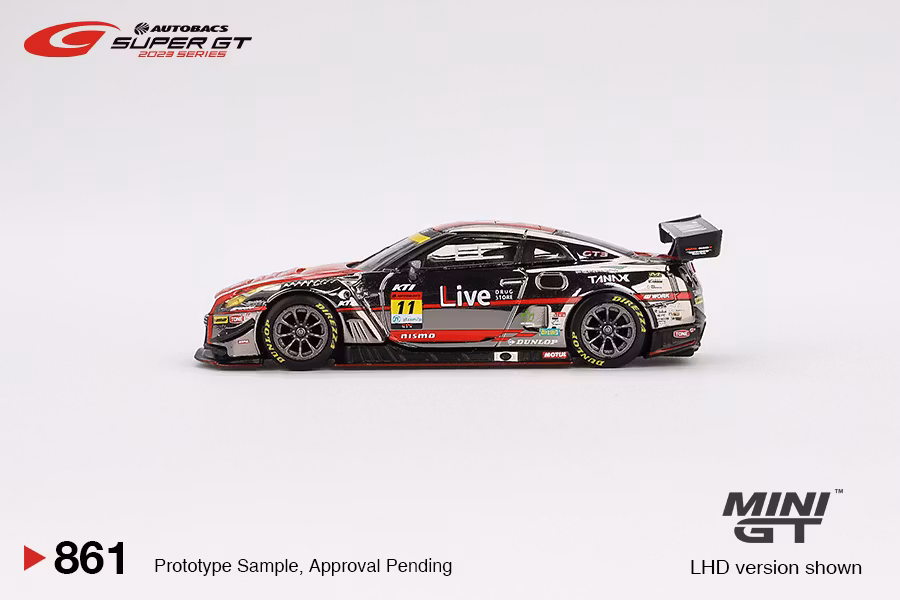 Skala 1/64 Nissan GT-R NISMO GT3 #11 "GAINER TANAX GT-R" GAINER 2023 SUPER GT SERIES fr MINI GT (861)